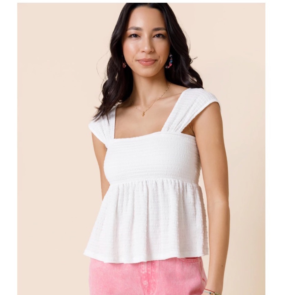 Francesca’s white babydoll top size S